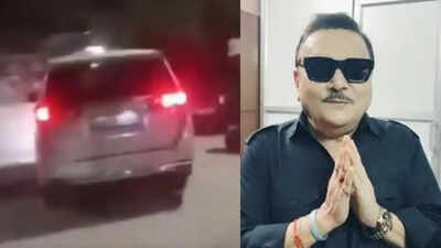 Watch: Eggs hurled at TMC MLA Madan Mitra’s vehicle amid protest in Kamarhati | Kolkata News